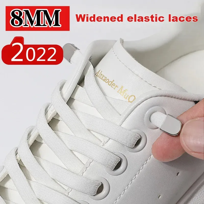 8mm Flat Shoes Elastic Sneakers Quick Without Ties Shoe Laces for Kids & Adults Shoes