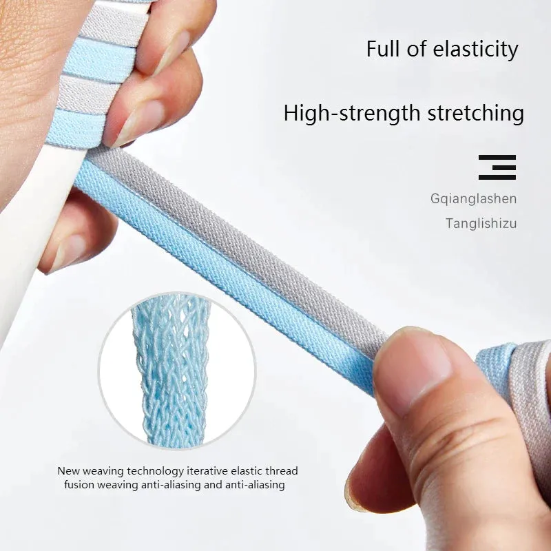 8mm Flat Shoes Elastic Sneakers Quick Without Ties Shoe Laces for Kids & Adults Shoes