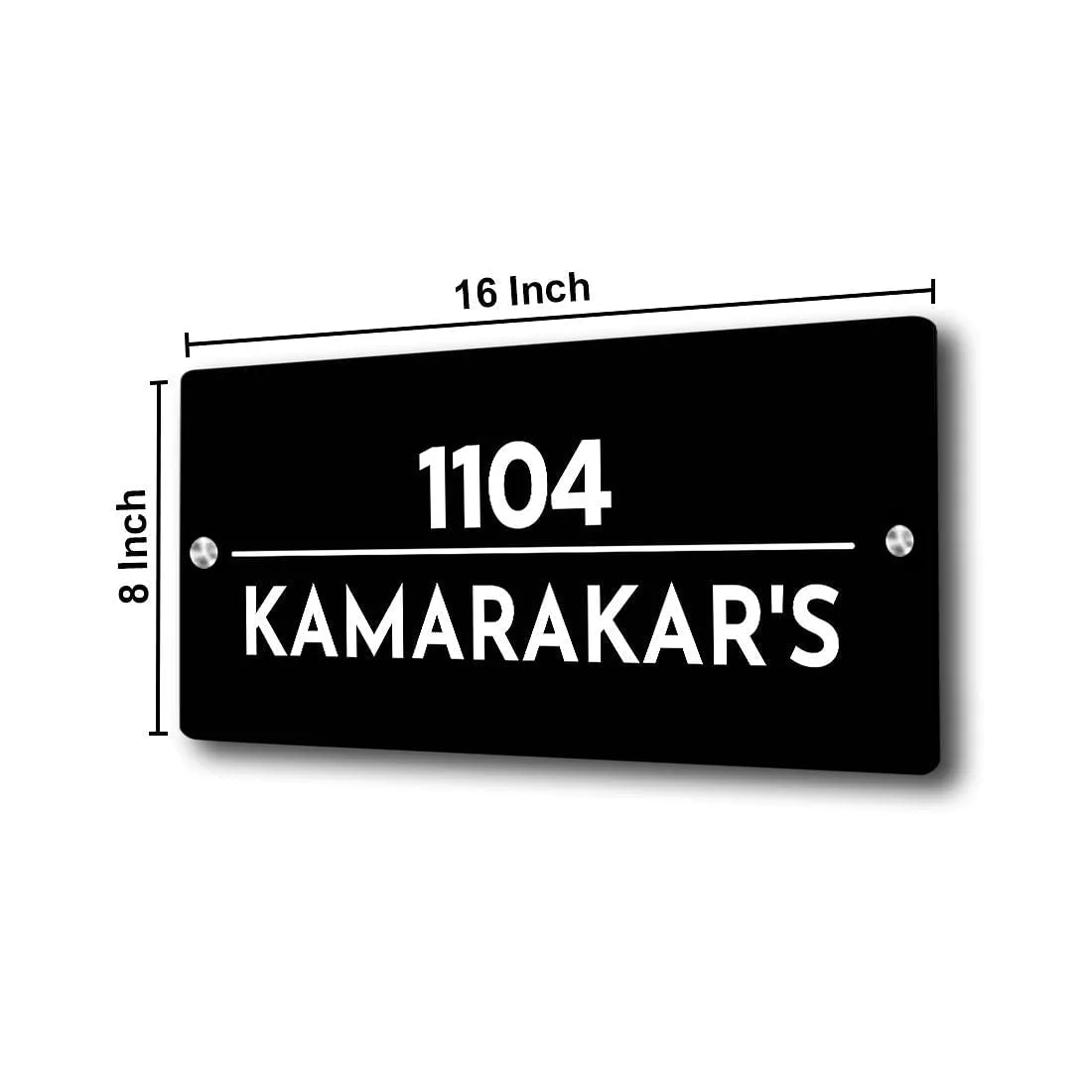 Customized Acrylic Name Plate for Home Flats and Office - Acrylic