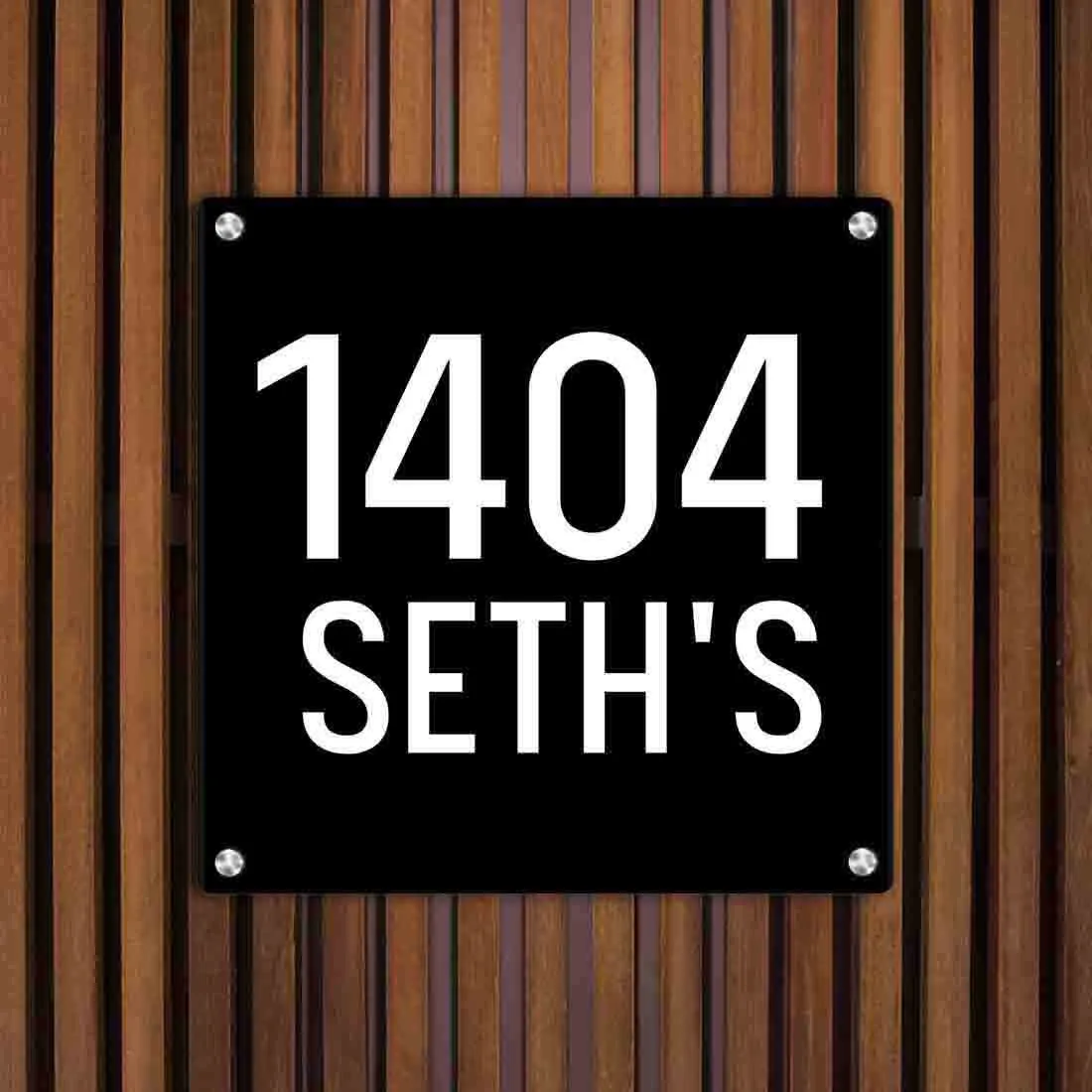 Customized Square Metal Plate With Name for House Office Flats Entrance