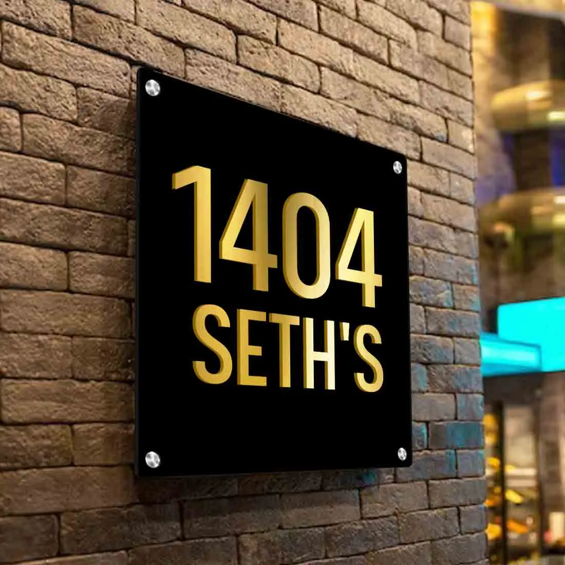 Customized Square Metal Plate With Name for House Office Flats Entrance