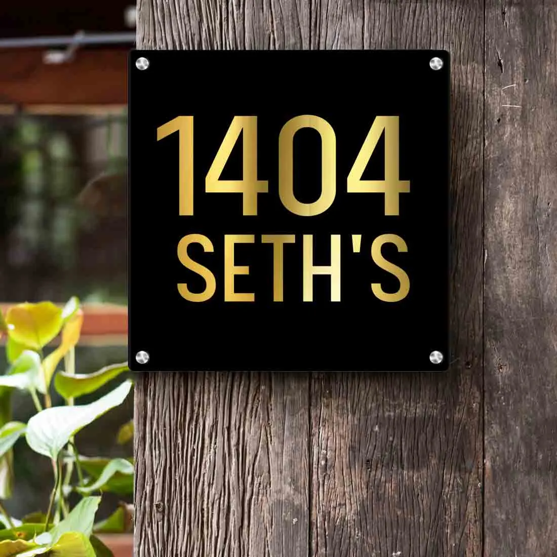 Customized Square Metal Plate With Name for House Office Flats Entrance