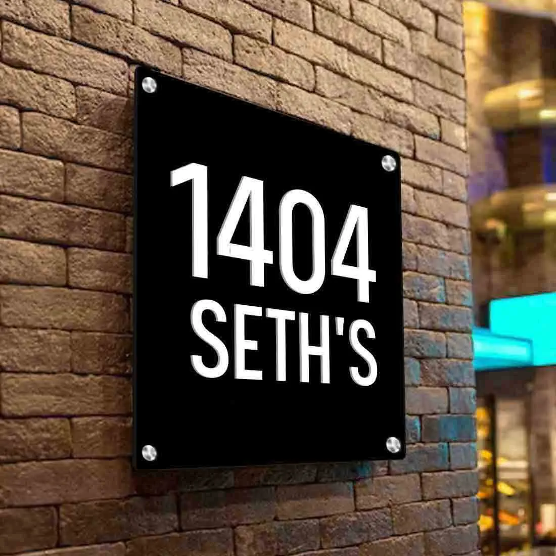 Customized Square Metal Plate With Name for House Office Flats Entrance