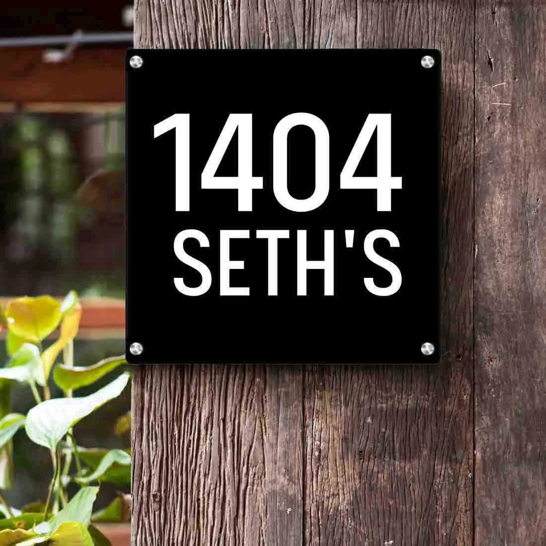Customized Square Metal Plate With Name for House Office Flats Entrance