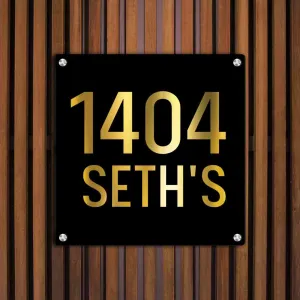 Customized Square Metal Plate With Name for House Office Flats Entrance