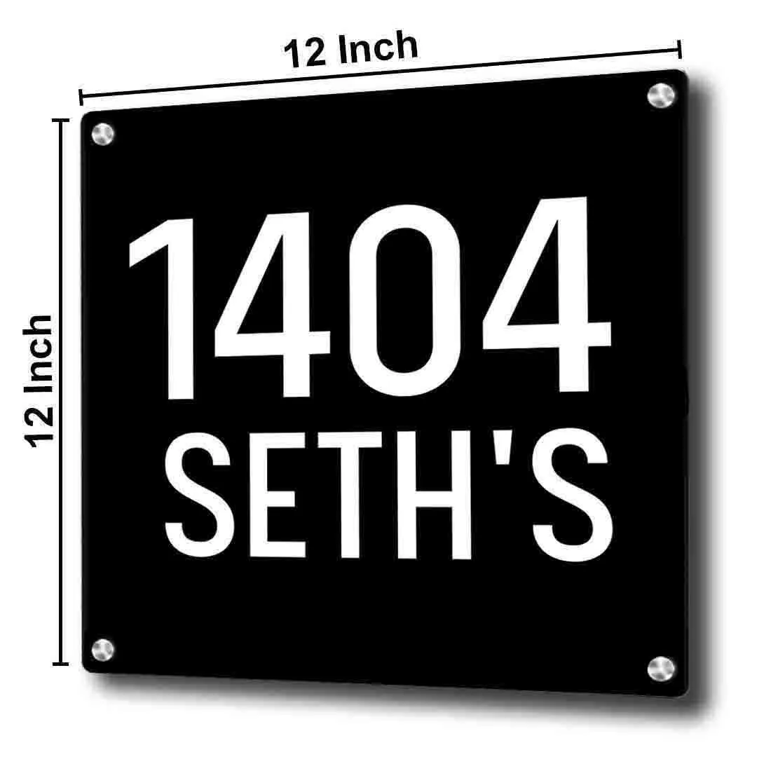 Customized Square Metal Plate With Name for House Office Flats Entrance