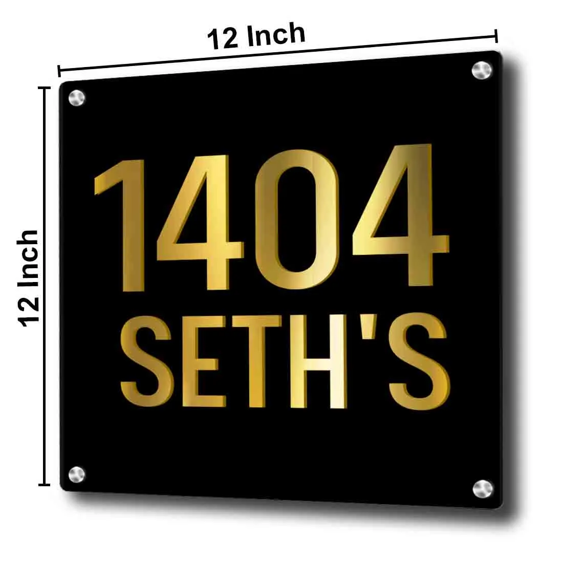 Customized Square Metal Plate With Name for House Office Flats Entrance