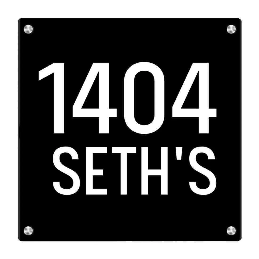 Customized Square Metal Plate With Name for House Office Flats Entrance