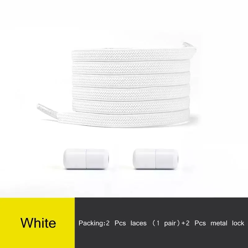 Elastic no Tie Flat Quick Lazy Metal Lock Shoe Laces for Kids & Adults Shoes
