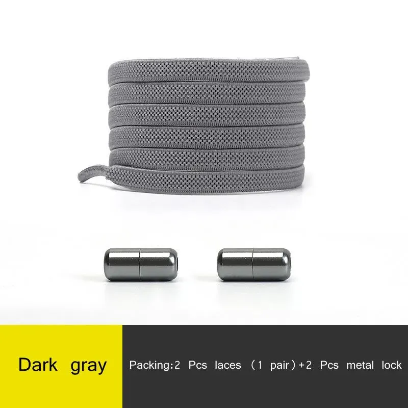 Elastic no Tie Flat Quick Lazy Metal Lock Shoe Laces for Kids & Adults Shoes
