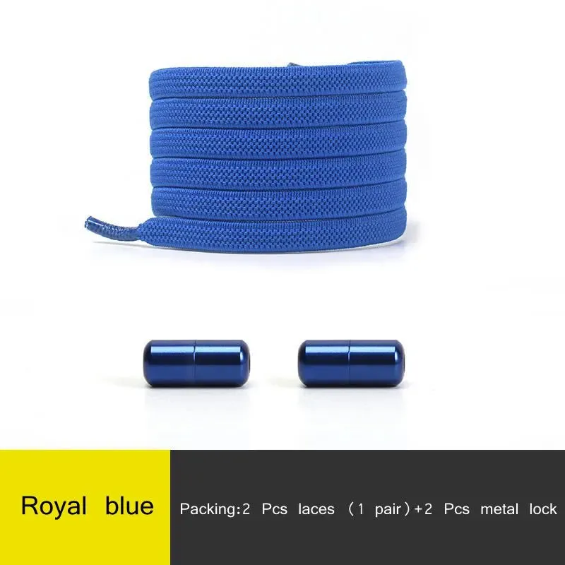 Elastic no Tie Flat Quick Lazy Metal Lock Shoe Laces for Kids & Adults Shoes