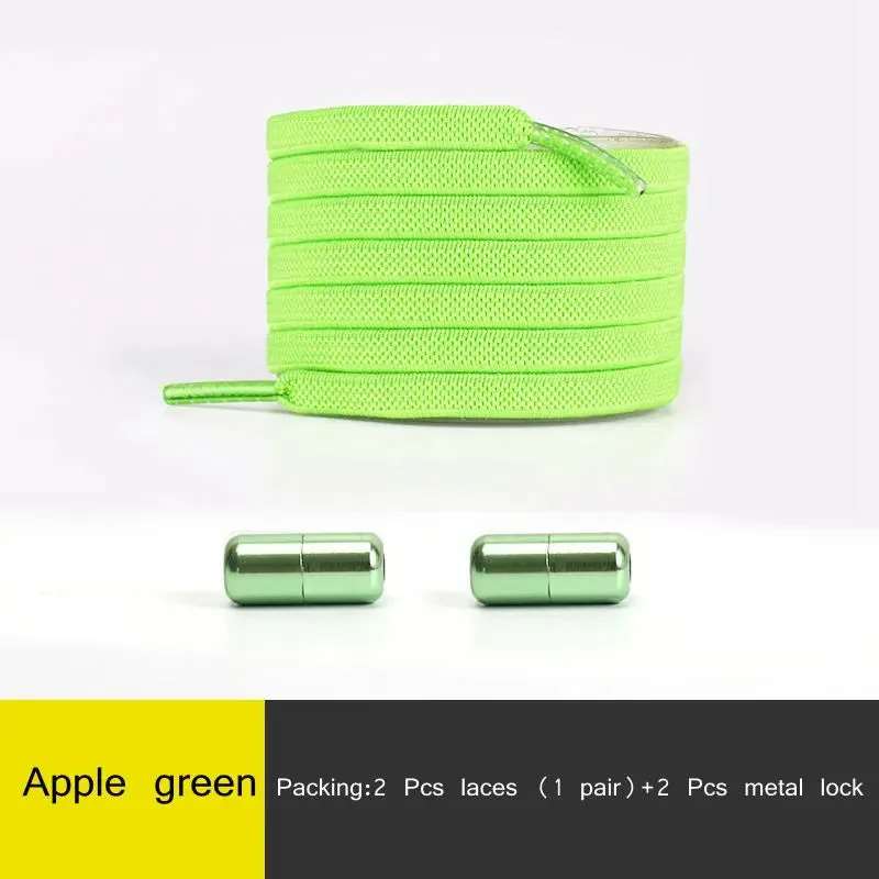Elastic no Tie Flat Quick Lazy Metal Lock Shoe Laces for Kids & Adults Shoes