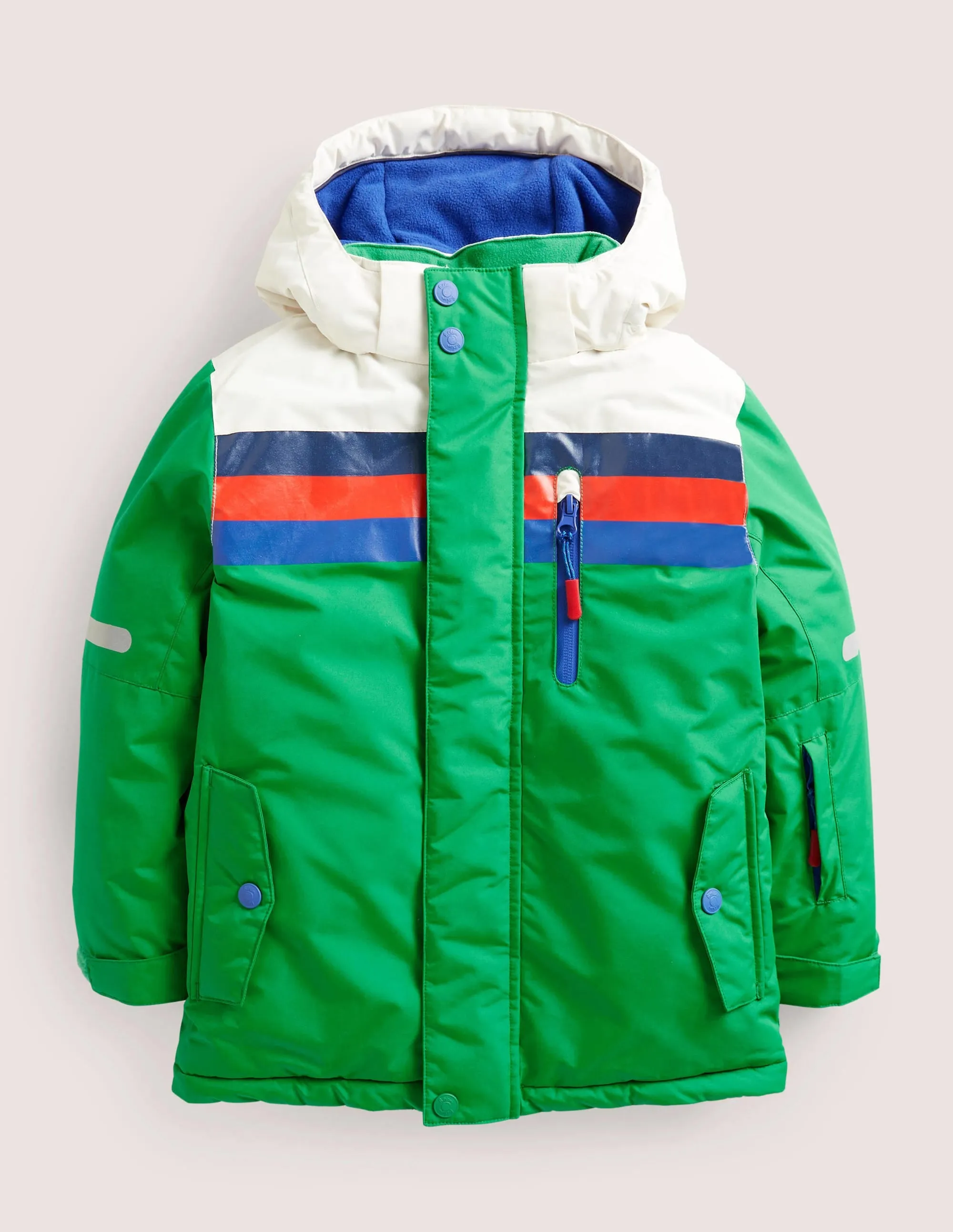 Green Fleece-Lined Waterproof Jacket-Green Fizz Colourblock