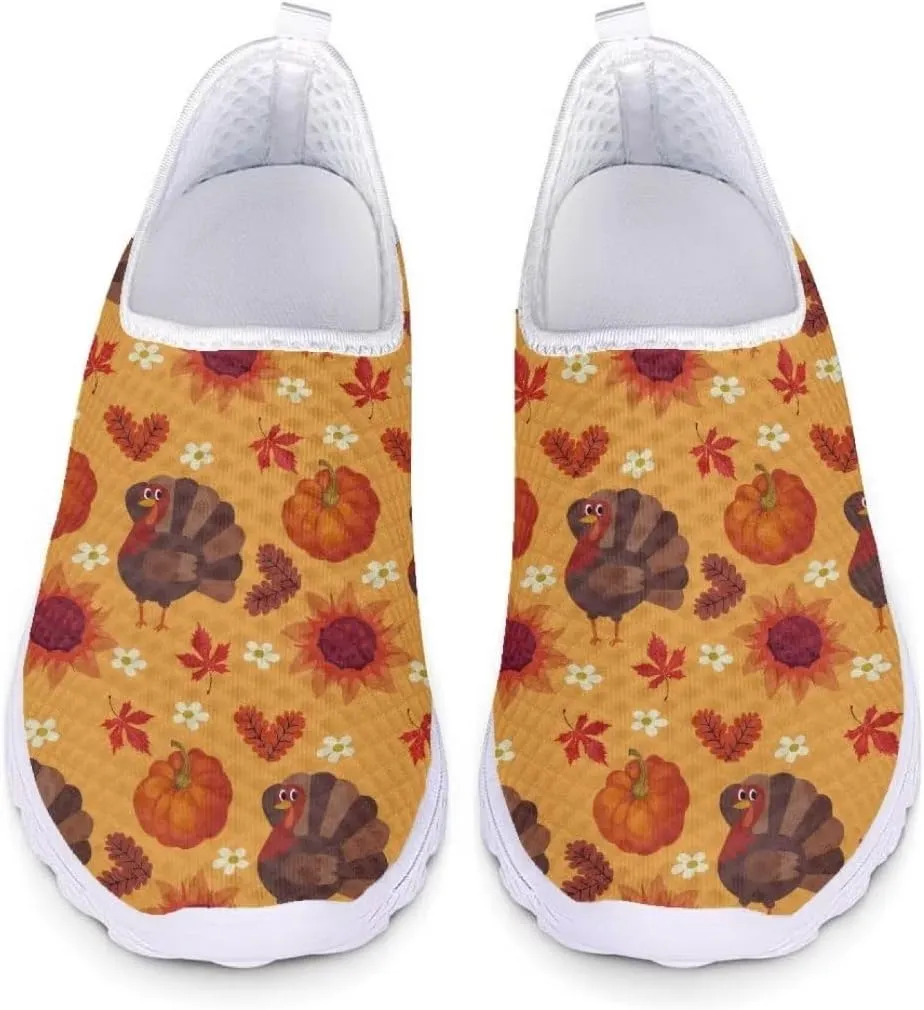 Jeiento Thanksgiving Running Shoes for Women&Men Comfort Footwear Trainers Mesh Shoes Slip-On Tennis Shoes for Hiking Walking Sports