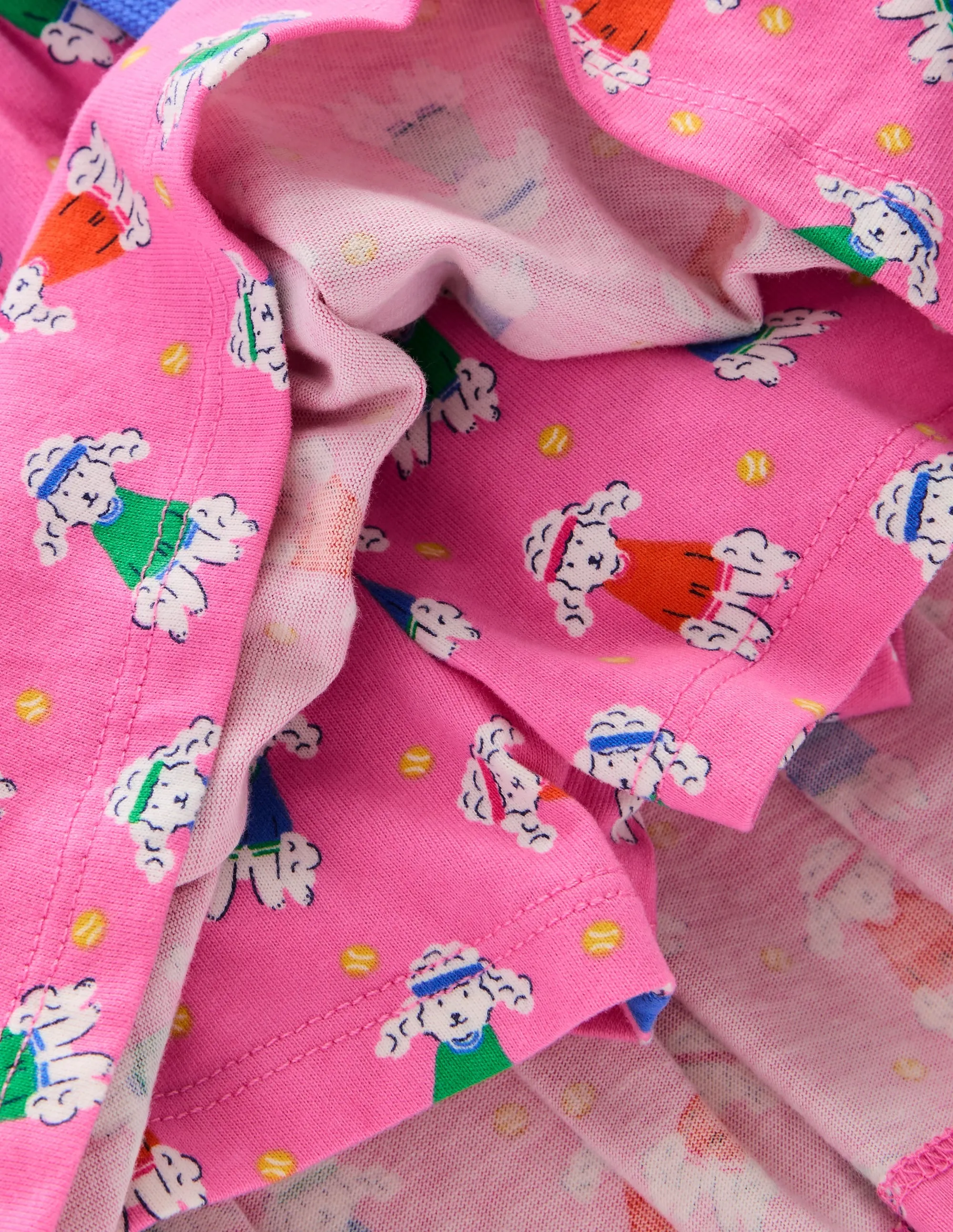 Pleated Jersey Skort-Pink Stripe Strawberries
