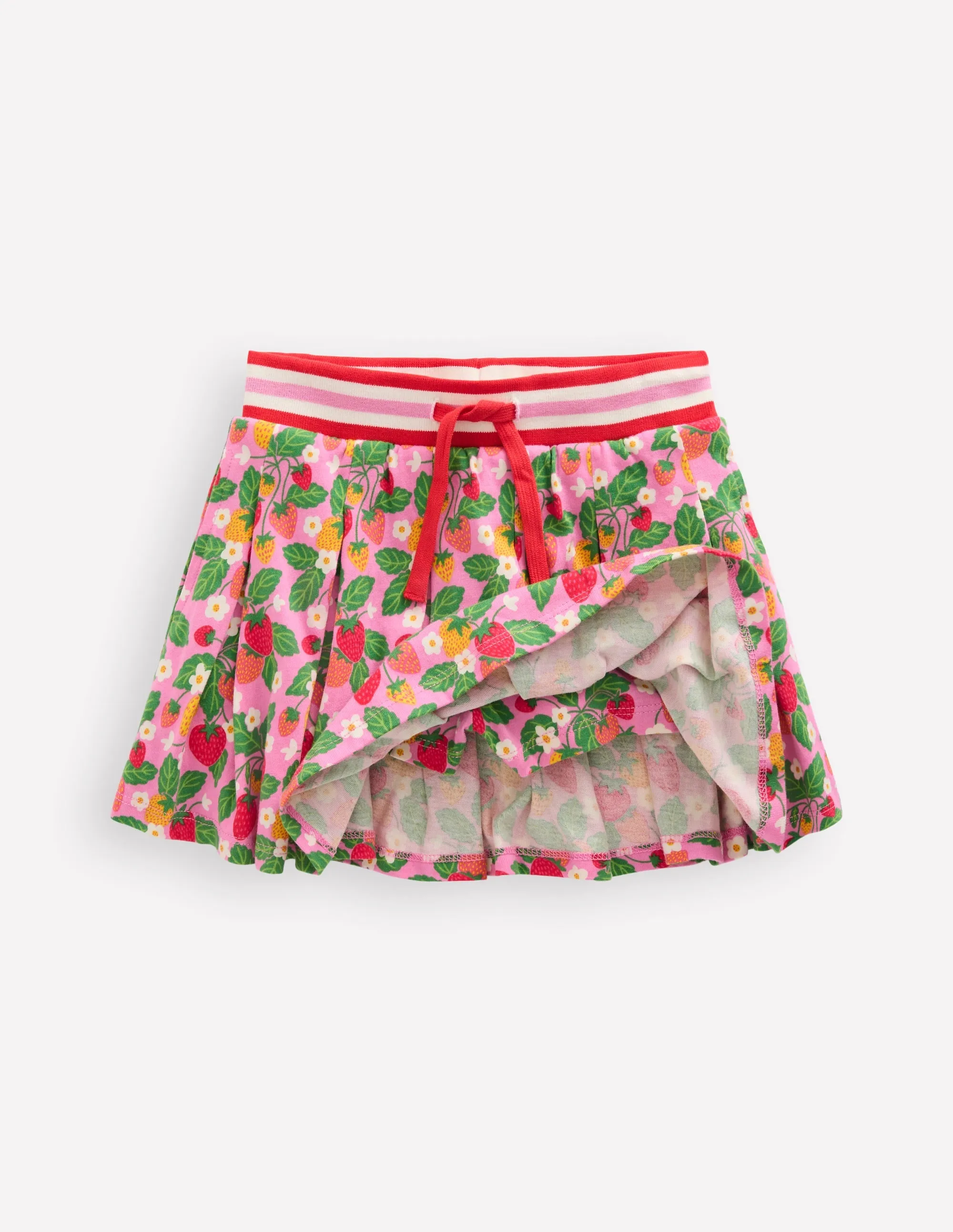Pleated Jersey Skort-Pink Tiny Tulip