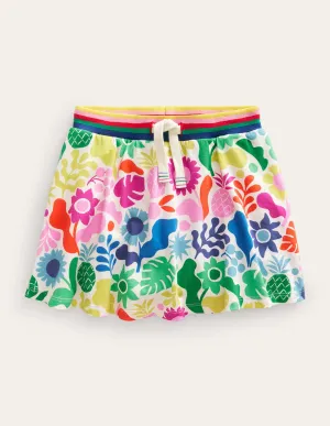 Printed Jersey Skort-Multi Holiday Floral