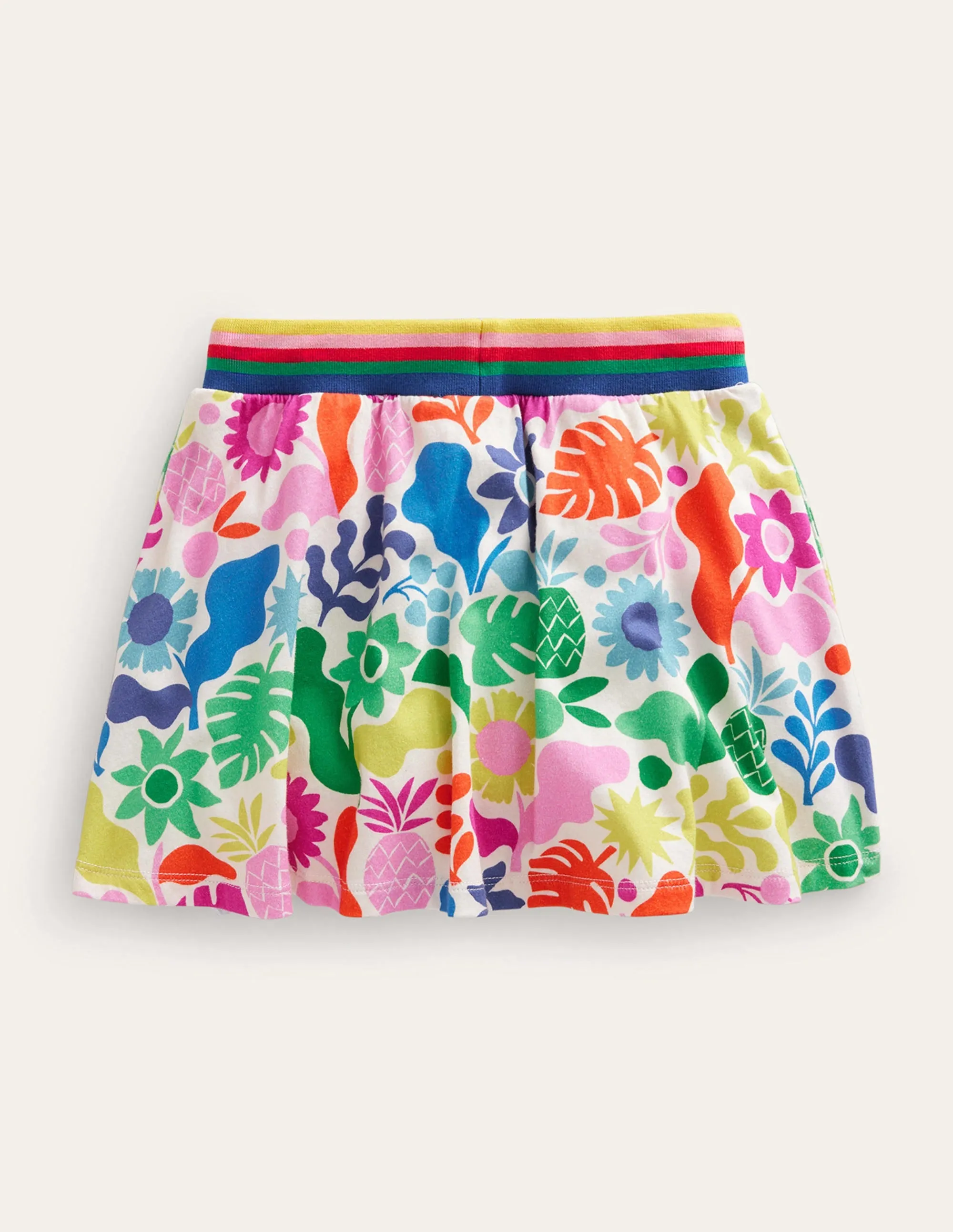 Printed Jersey Skort-Multi Holiday Floral