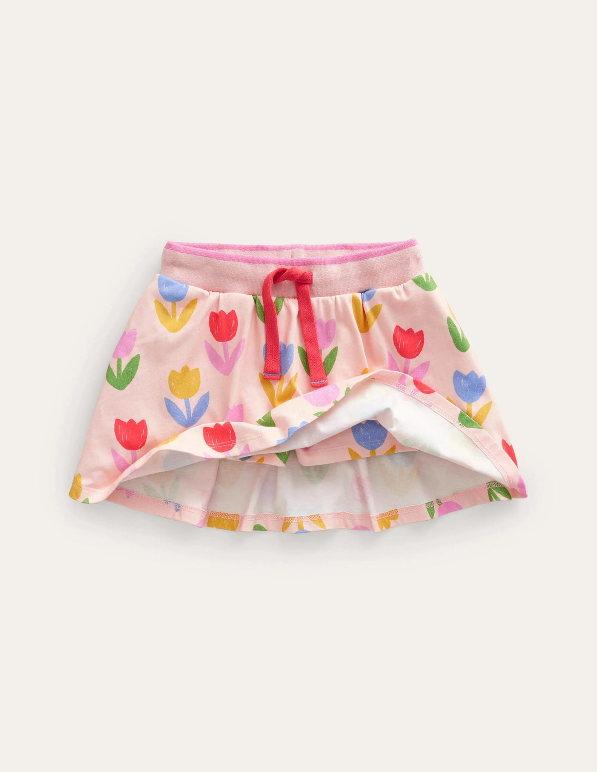 Printed Jersey Skort-Provence Dusty Pink Tuilips