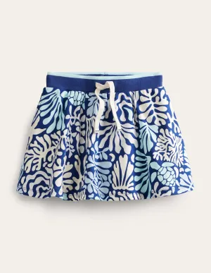 Printed Jersey Skort-Starboard Blue Coral Reef