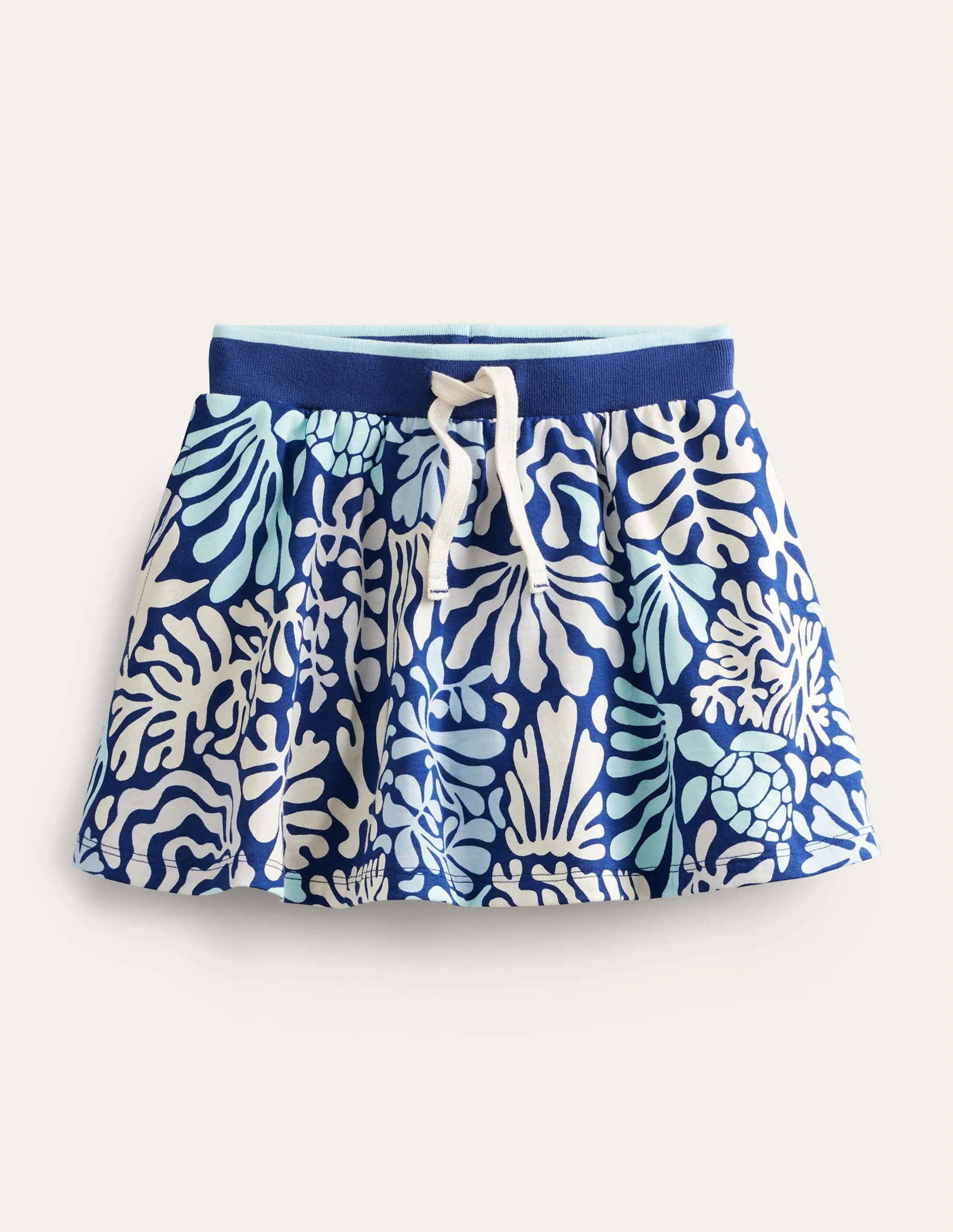 Printed Jersey Skort-Starboard Blue Coral Reef