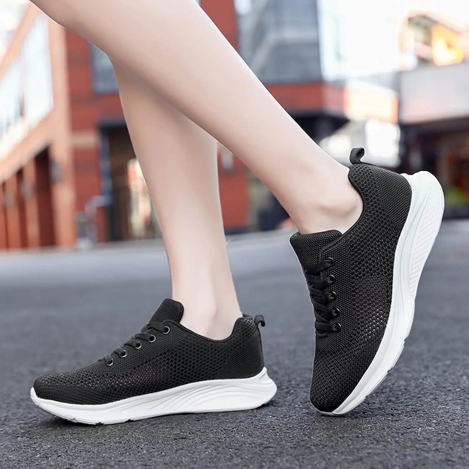 Running Shoes Lightweight Tennis Shoes Non Slip Gym Lace Up Mens Running Shoes Breathable Casual Black Shoes Black Platform Sneaker Tennis Shoe Trainers Shoe