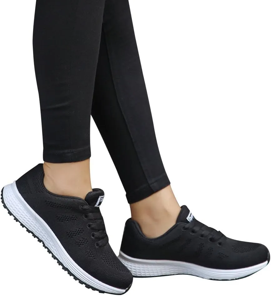 Sneakers for Women Casual Mesh Breathable Lace Up Walking Womens Running Shoes Mesh Shoes Dressy Casual Wedge Sneakers Platform Tennis Shoe Cross Trainer Shoe